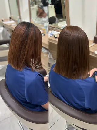 ミディアム カラー 縮毛矯正/パーマ ⭐️安井七海のヘアスタイル
