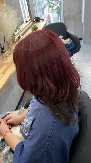 セミロング カラー Sunny side 大名 RIOのヘアスタイル