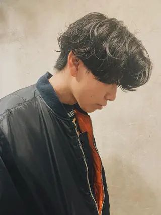 ショート パーマ メンズ ボブパーマコテ巻き風 パーマNo1深江秀平のヘアスタイル