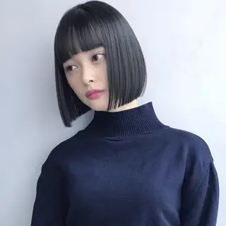 ショート カラー ヘアアレンジ 縮毛矯正🤍 ボブ/ HIKARIのヘアスタイル