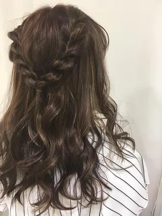 ロング カラー ヘアアレンジ きむえり/髪質改善 /うねり広がり改善のヘアスタイル