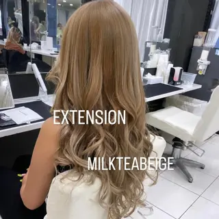 ロング カラー エクステ🩵ブリーチ 韓国ヘア🩵KAEのヘアスタイル