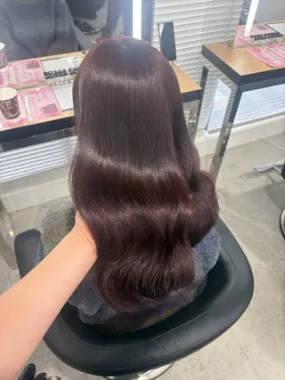 ロング カラー 💗愛され暖色💗 ピンク/レッド💗のヘアスタイル