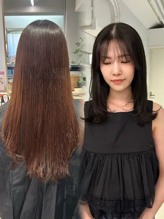 ミディアム カラー lomalia moekaのヘアスタイル