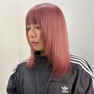 ミディアム ブリーチ×似合わせハ イトーン🍎ののかのヘアスタイル