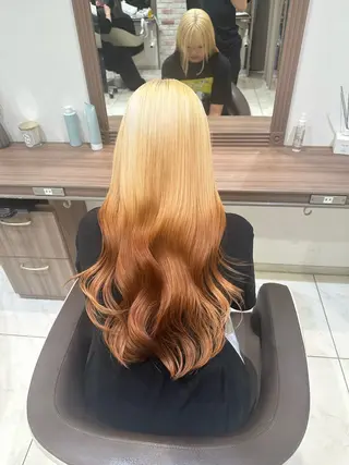 ロング カラー ブリーチ🎨デザイン カラー/れいじ🩶のヘアスタイル