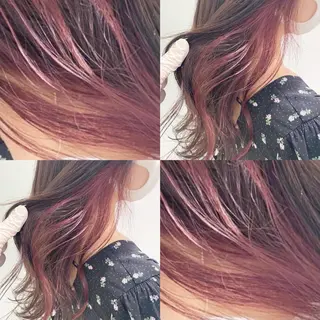 ミディアム カラー パーマ ヘアアレンジ ネイル マツエク・マツパ 韓国風ベージュ🤎 赤みなし🌿横浜🤎のヘアスタイル