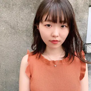 ミディアム カラー 中川 竜誠のヘアスタイル