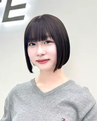 ショート カラー ヘアアレンジ 縮毛矯正🤍 ボブ/ HIKARIのヘアスタイル