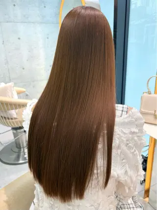 ロング 福岡縮毛矯正✨️ ストレート 向井和輝のヘアスタイル