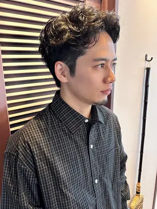 パーマ メンズ Masaki レイヤーカットのヘアスタイル