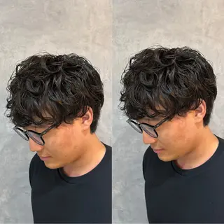 ショート メンズ 藤沢メンズ特化/ツイ スパ/シャドウパーマのヘアスタイル