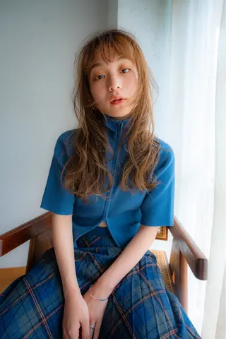 ロング カラー 曲がる縮毛矯正 バレイヤージュ森田のヘアスタイル