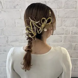 セミロング カラー ヘアアレンジ まつ毛パーマ/ ゆうかのマツエク・マツパデザイン