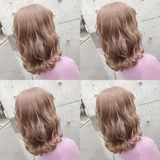 セミロング カラー ヘアアレンジ メンズ キッズ 💟Chloe原宿店 🩶ハイトーンのヘアスタイル