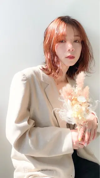 ミディアム 水田吉亮/髪質改善/ 縮毛矯正/レイヤーのヘアスタイル