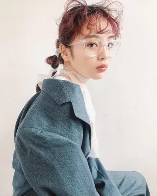 セミロング 🐈三毛猫ローライト ・mixカラー🐈のヘアスタイル