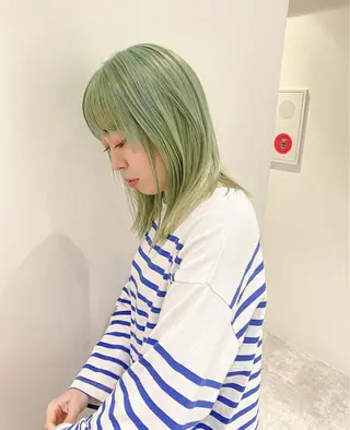 セミロング 🩵縮毛矯正/ブリー チ/髪質改善/いつかのヘアスタイル