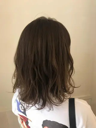 ミディアム カラー パーマ 清水 ちひろ ✄トップスタイリストのヘアスタイル
