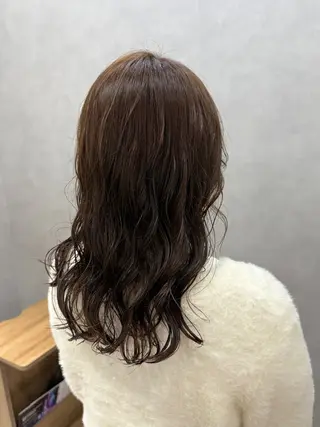 セミロング パーマ 透明感カラー/パーマ 🌀アオノのヘアスタイル