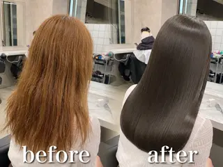 ロング カラー ブリーチ縮毛矯正飛我 韓国ヘア🫧のヘアスタイル