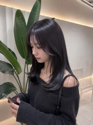 ミディアム カラー ラベンダー💜グレー 🩶ミント🩵のヘアスタイル