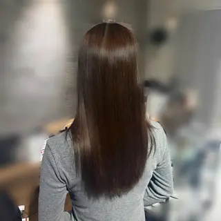 ロング nico🎀 ワンカラー／縮毛矯正のヘアスタイル