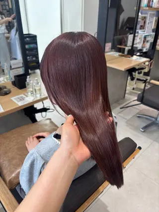 セミロング カラー konomi✧︎*。 ／暖色艶カラー🍒‎のヘアスタイル