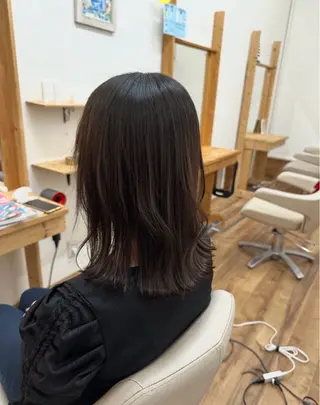 ミディアム 艶髪カラー/髪質改善 細貝 舞利のヘアスタイル