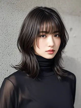 ミディアム ウルフカット 811 大阪梅田 ウルフのヘアスタイル