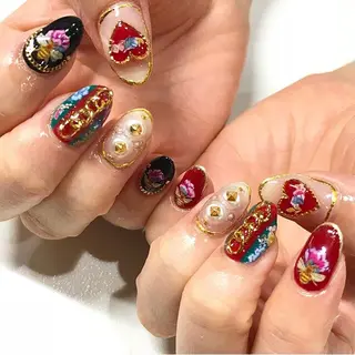 ネイル 渋谷／チップ長さ出し 👑アプレgel-xのネイルデザイン