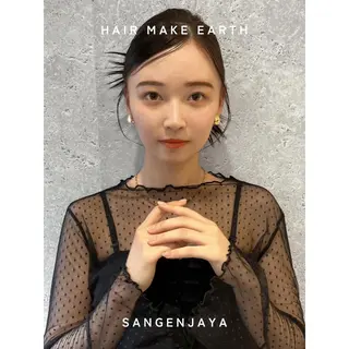 セミロング ヘアアレンジ hair make earth 🌀のヘアスタイル