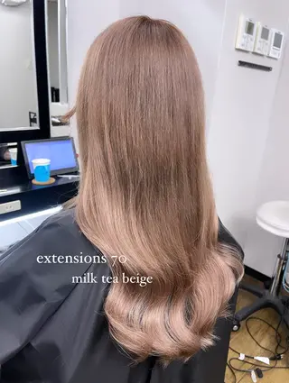 ロング カラー ハナ💎中韓/艶髪 ハイトーン/エクステのマツエク・マツパデザイン