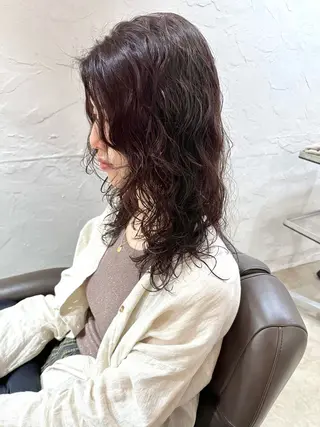 ミディアム パーマ 髪質改善 縮毛矯正/ レイヤー/銀座/本木のヘアスタイル