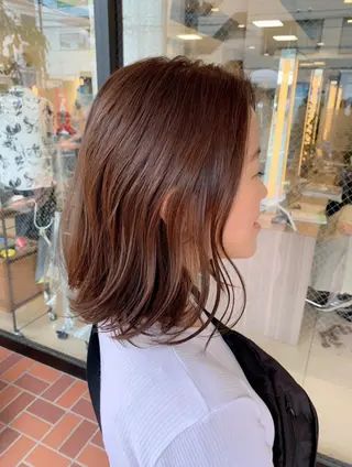 ミディアム カラー 髪質改善・ボブ・ ショート 丸毛一輝のヘアスタイル