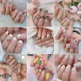 ネイル 渋谷／チップ長さ出し 👑アプレgel-xのネイルデザイン
