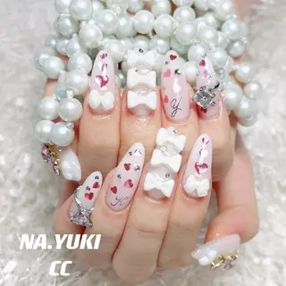 ネイル ロング カラー 🎀 moo~ 🎀のネイルデザイン