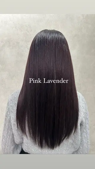 ロング カラー Rin♡透明感ピンク 🎀白肌ラベンダーのヘアスタイル