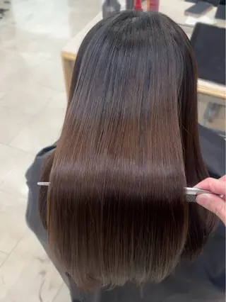 ロング シャドウパーマ／骨格 矯正カット　トモキのヘアスタイル