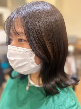 ミディアム カラー THE PARK キシオカのヘアスタイル