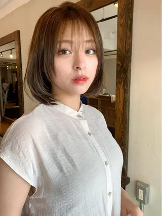 ショート カラー 透明感カラー✂︎ /縮毛矯正/YUKAのヘアスタイル