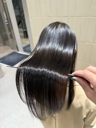 ロング パーマ ヘアアレンジ 縮毛矯正/髪質改善/ ブリーチ毛/木元渓太のヘアスタイル