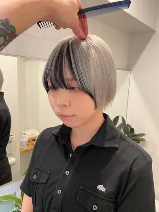 ショート カラー ボブ/レイヤーカット 縮毛矯正/コウキ新宿のヘアスタイル