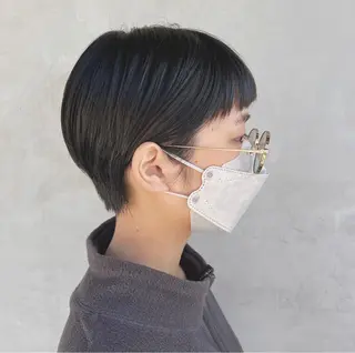 ショート 切りっぱなしボブ 👩🏼ミニボブのヘアスタイル