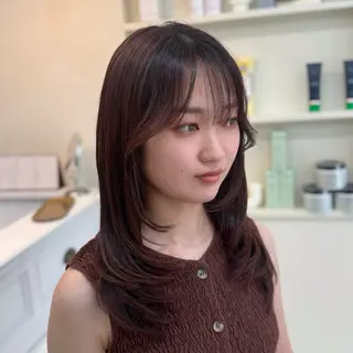 セミロング カラー 田島拓海 ボブカットのヘアスタイル