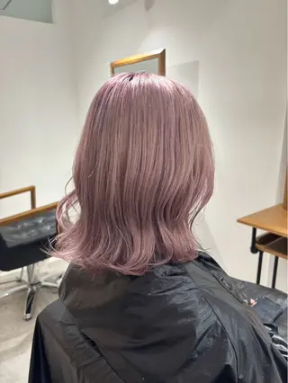 ミディアム カラー ハイトーン ブリーチ azu/中庄駅前店のヘアスタイル