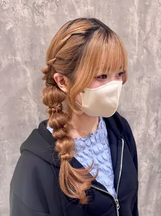 ロング ヘアアレンジ Asumi |透明感 |韓国風巻き🤍のヘアスタイル