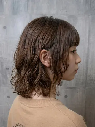 ミディアム パーマ terra✂️川嶋 大輔のヘアスタイル