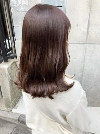 ミディアム ✨色持ちの良い艶 カラー✨蟹江真世のヘアスタイル