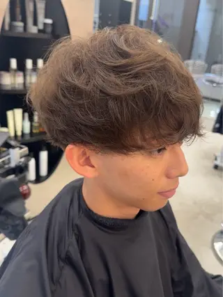 カラー メンズ saki｜透明カラー ドライパーマ.パーマのヘアスタイル